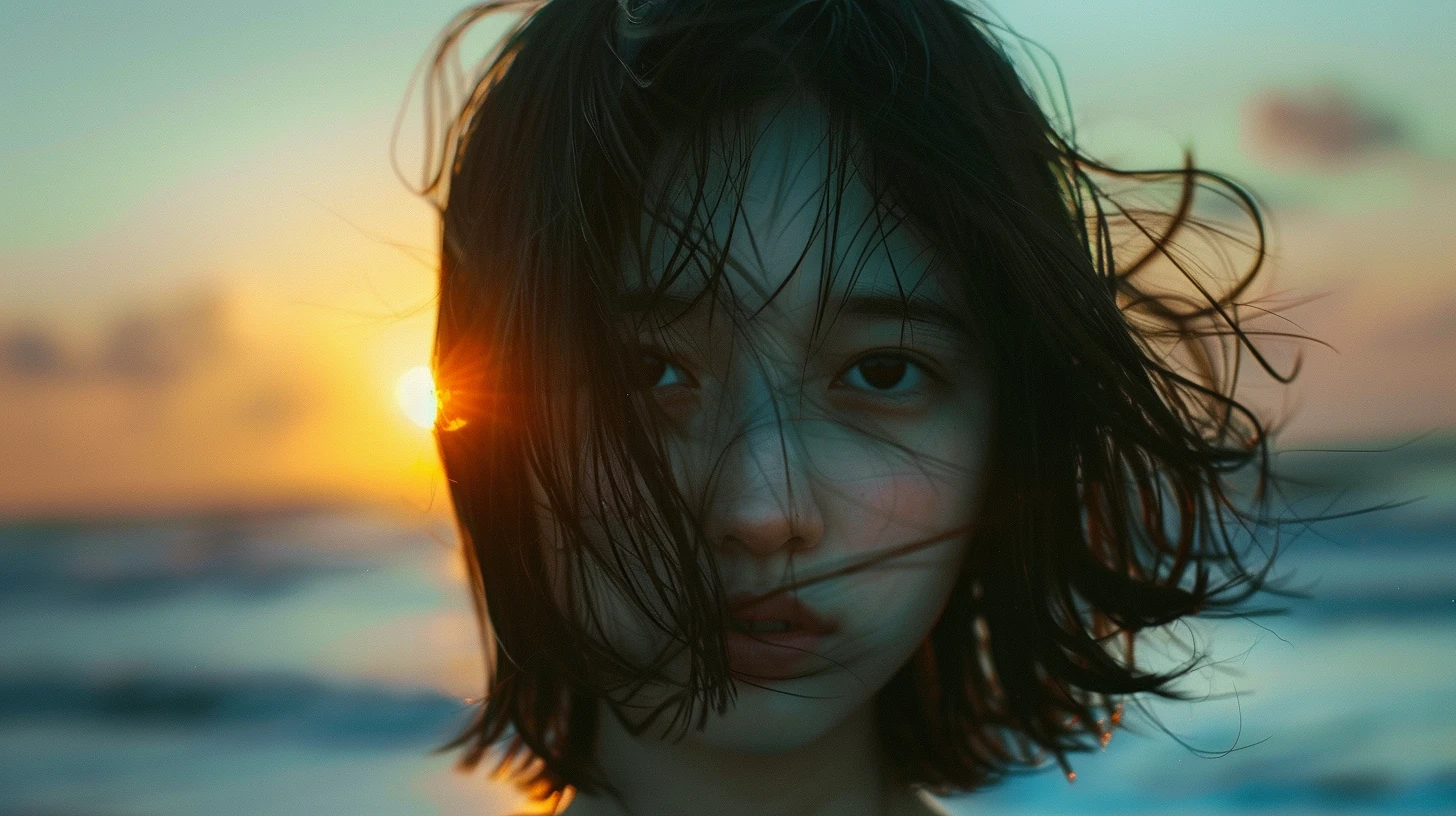 Asian girl somewhere on the beach