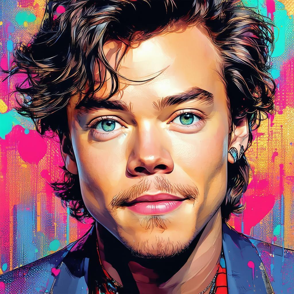 Harry Styles on a Vibrant Manga Cover