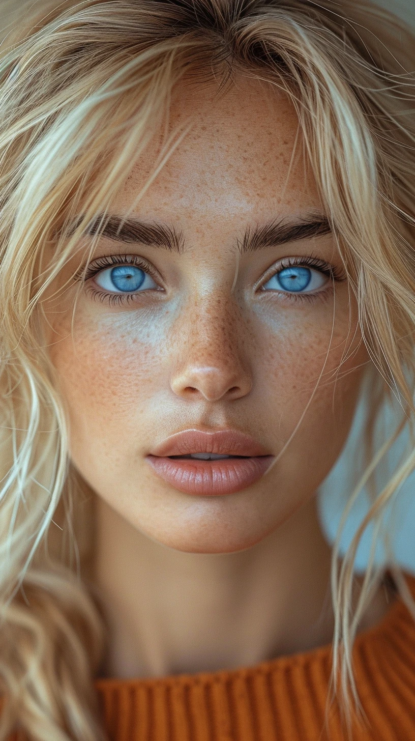 Blonde Woman Blue Eyes Natural Beauty Timeless