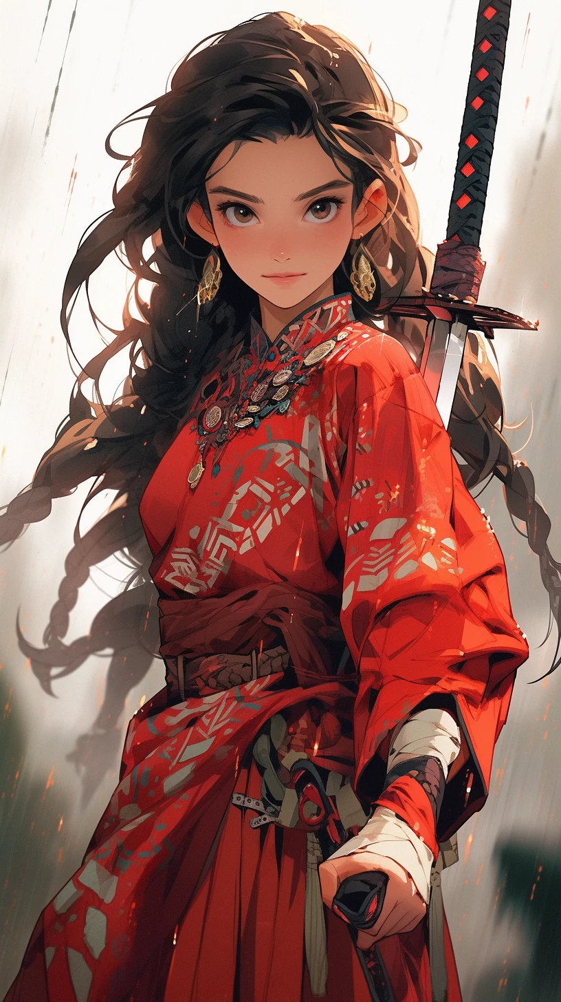 Mulan Warrior Fierce Battle Stance