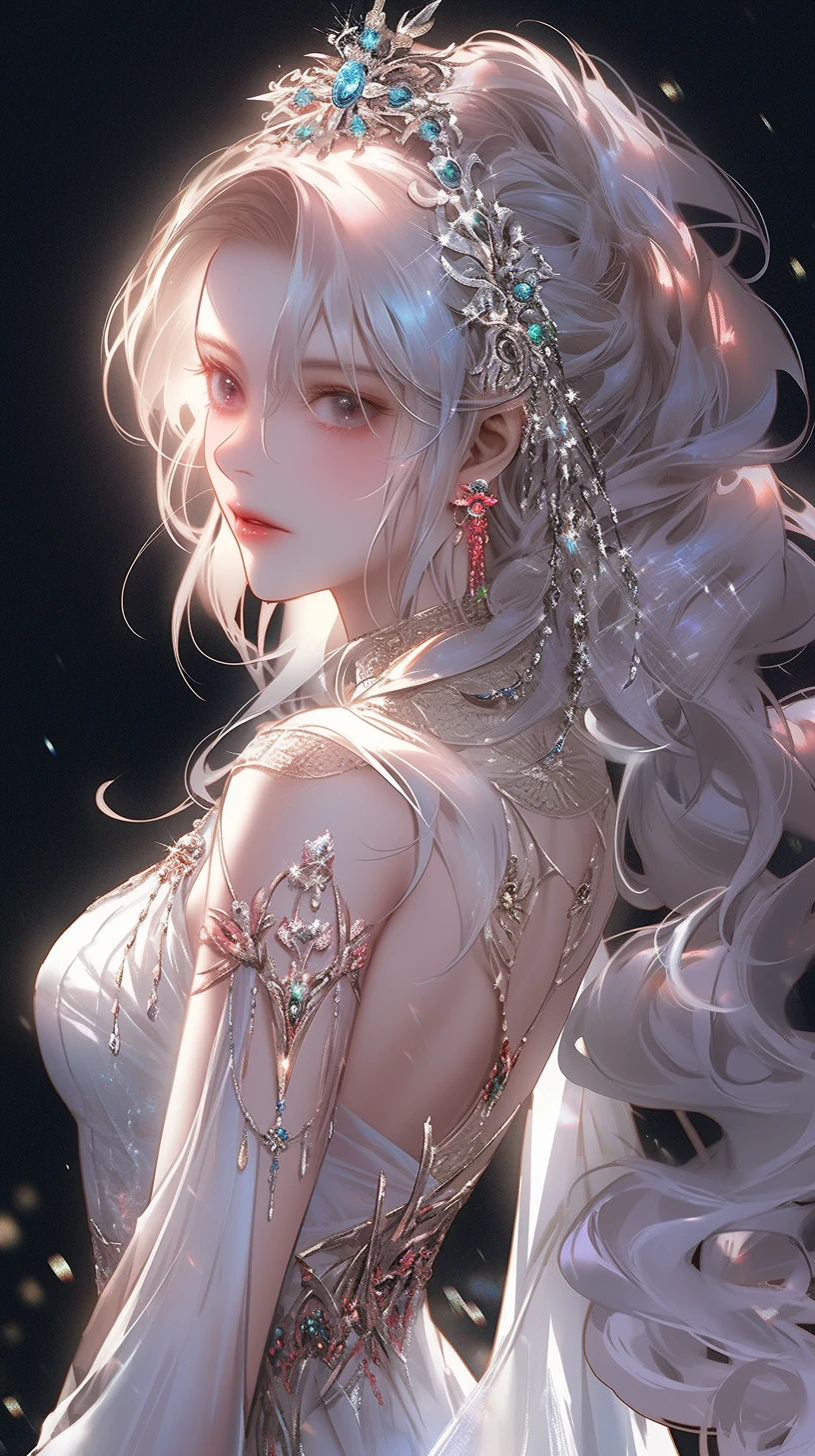 Ethereal Girl Cosmic Galaxy Portrait