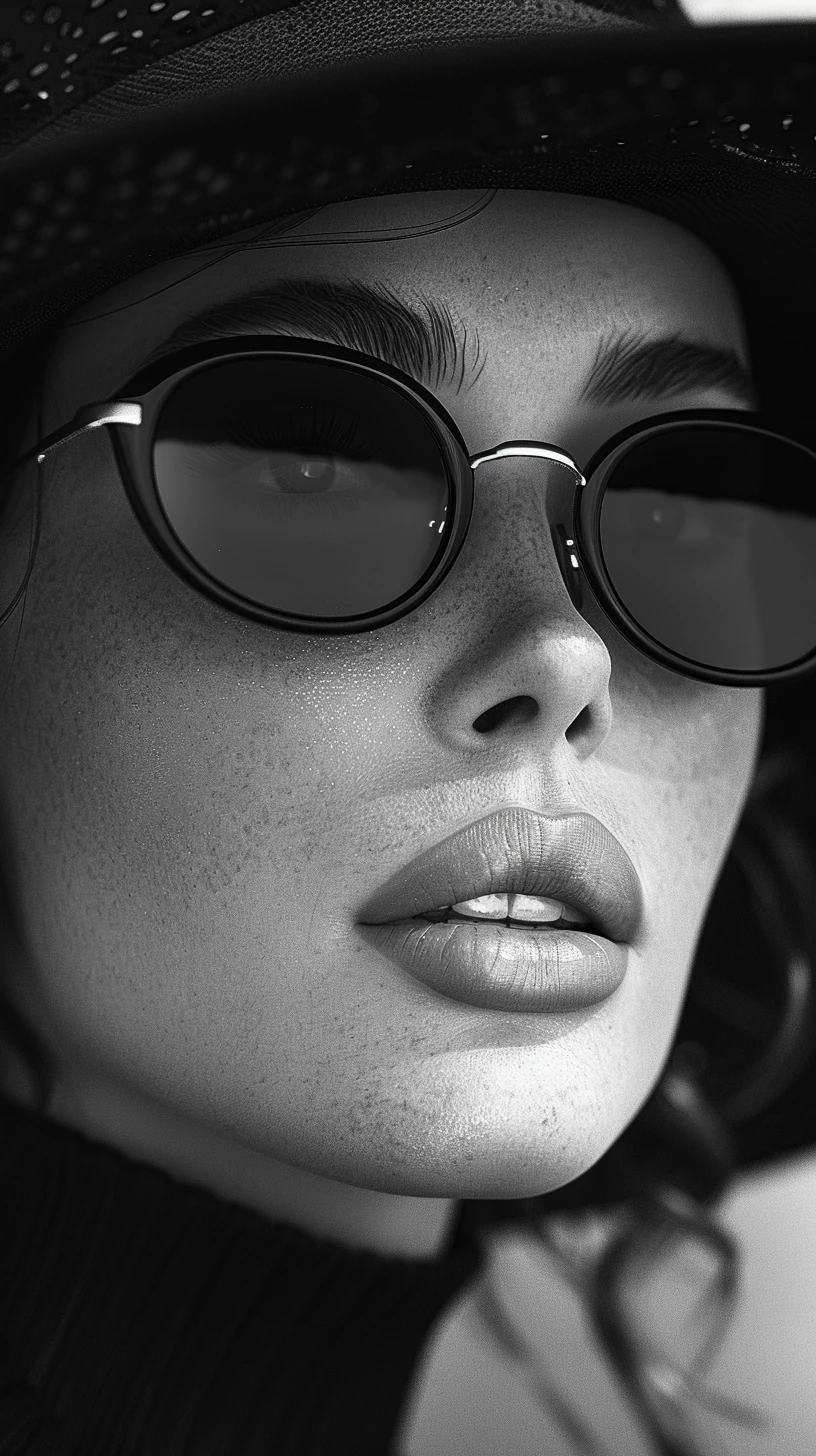 Woman Sunglasses Hat Fashion Portrait