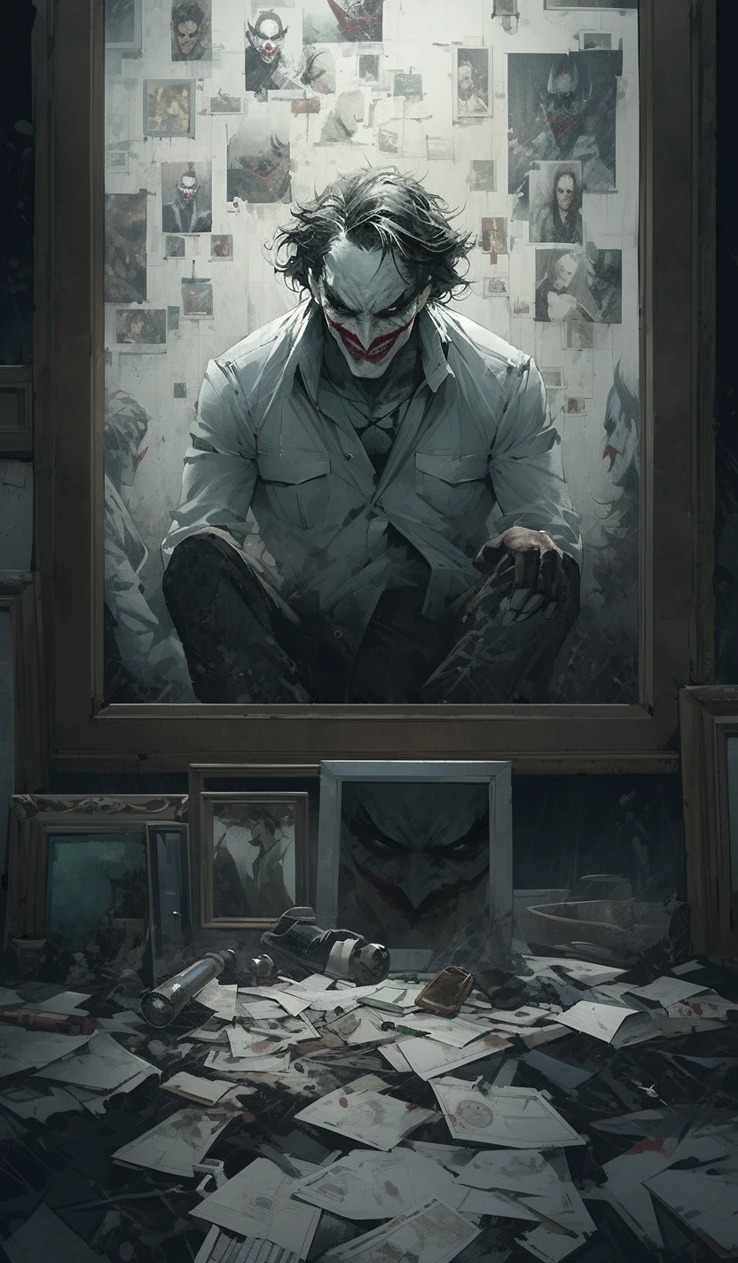 Joker Broken Mirror Dark Portrait