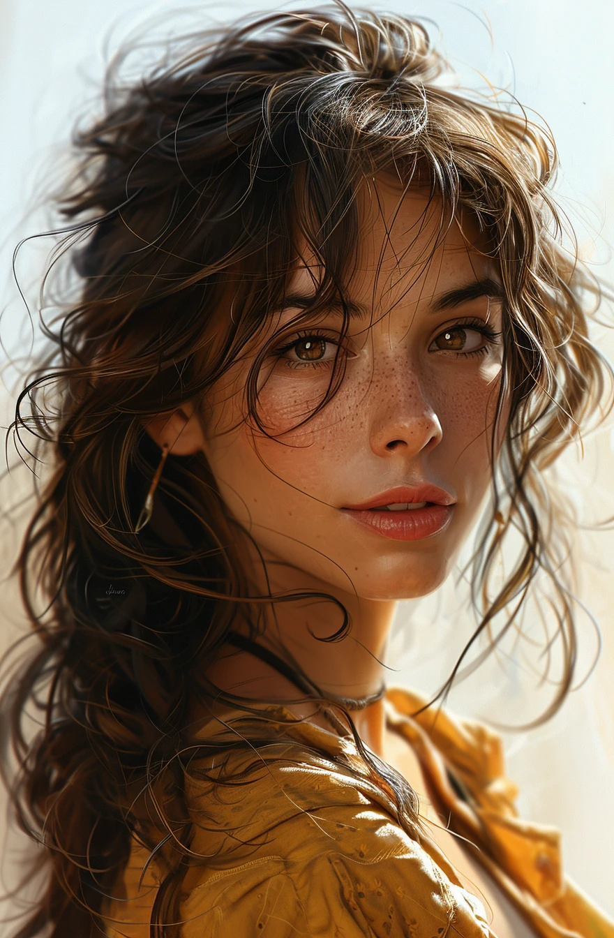 Woman Brown Hair Illustration