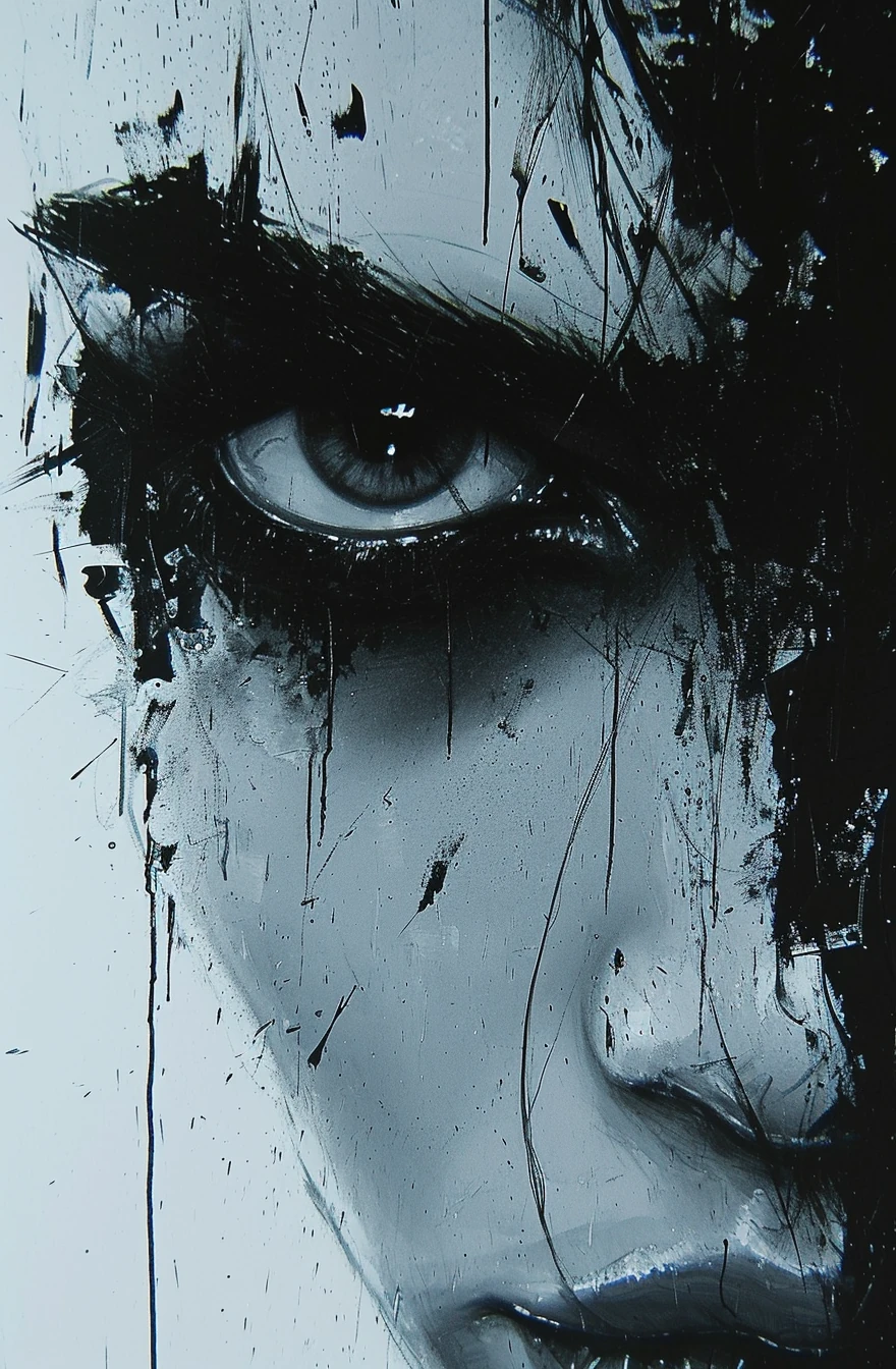 Abstract Portrait Eyes Aside
