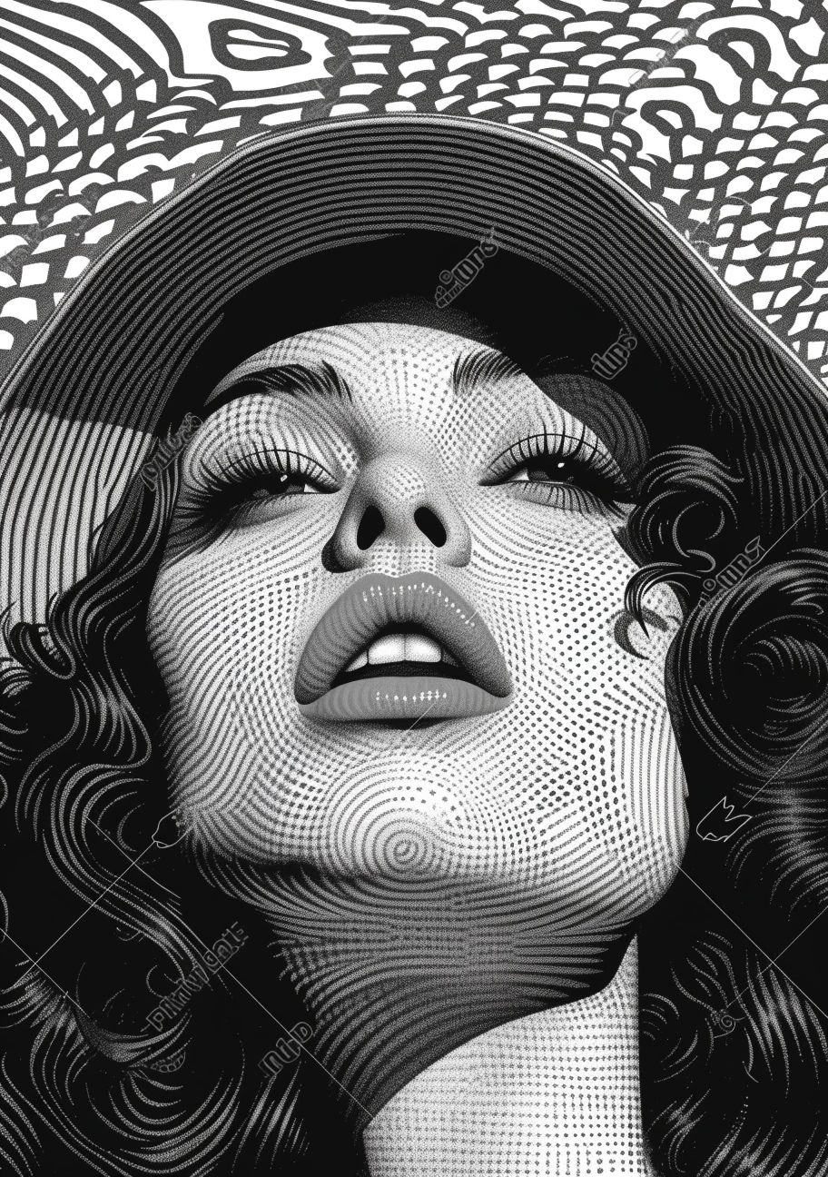 Woman Black White Pop Art