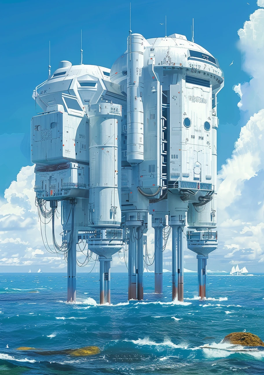 Futuristic Building Ocean Stilts