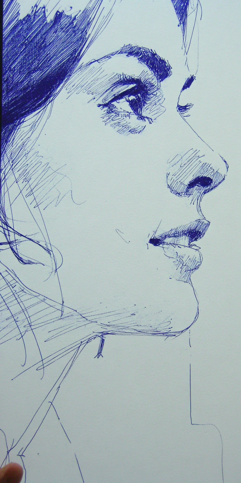 Pencil Sketch Woman Portrait