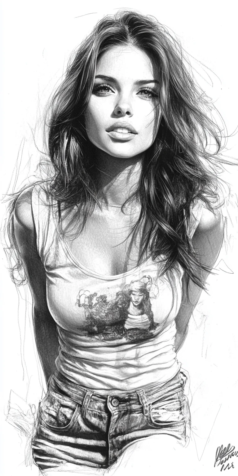 Woman T-Shirt Comic Portrait