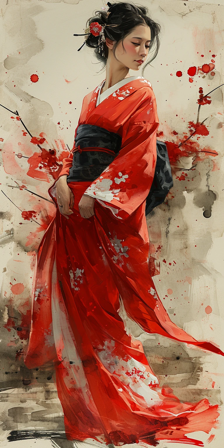 Geisha Woman Ink Sticker