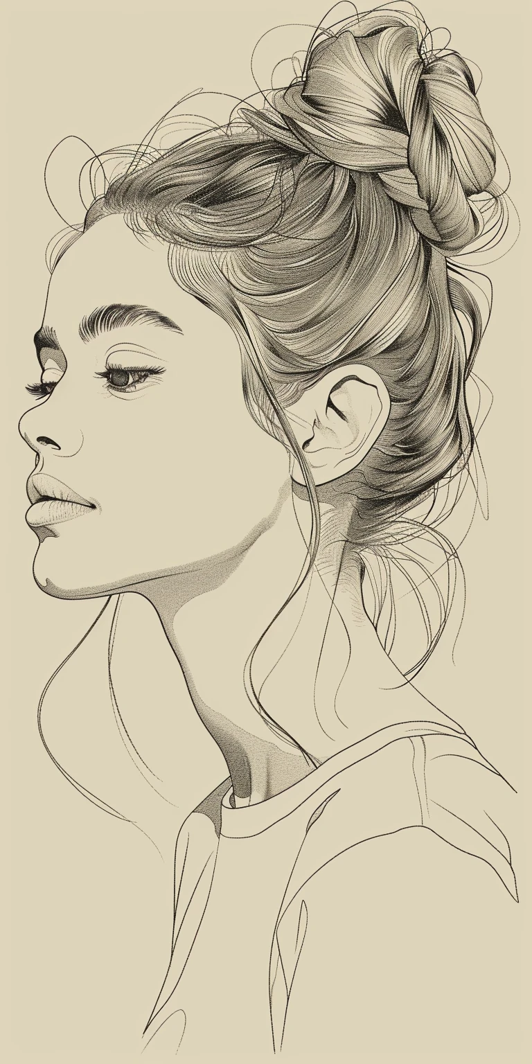 Woman Minimalist Sketch Drawing