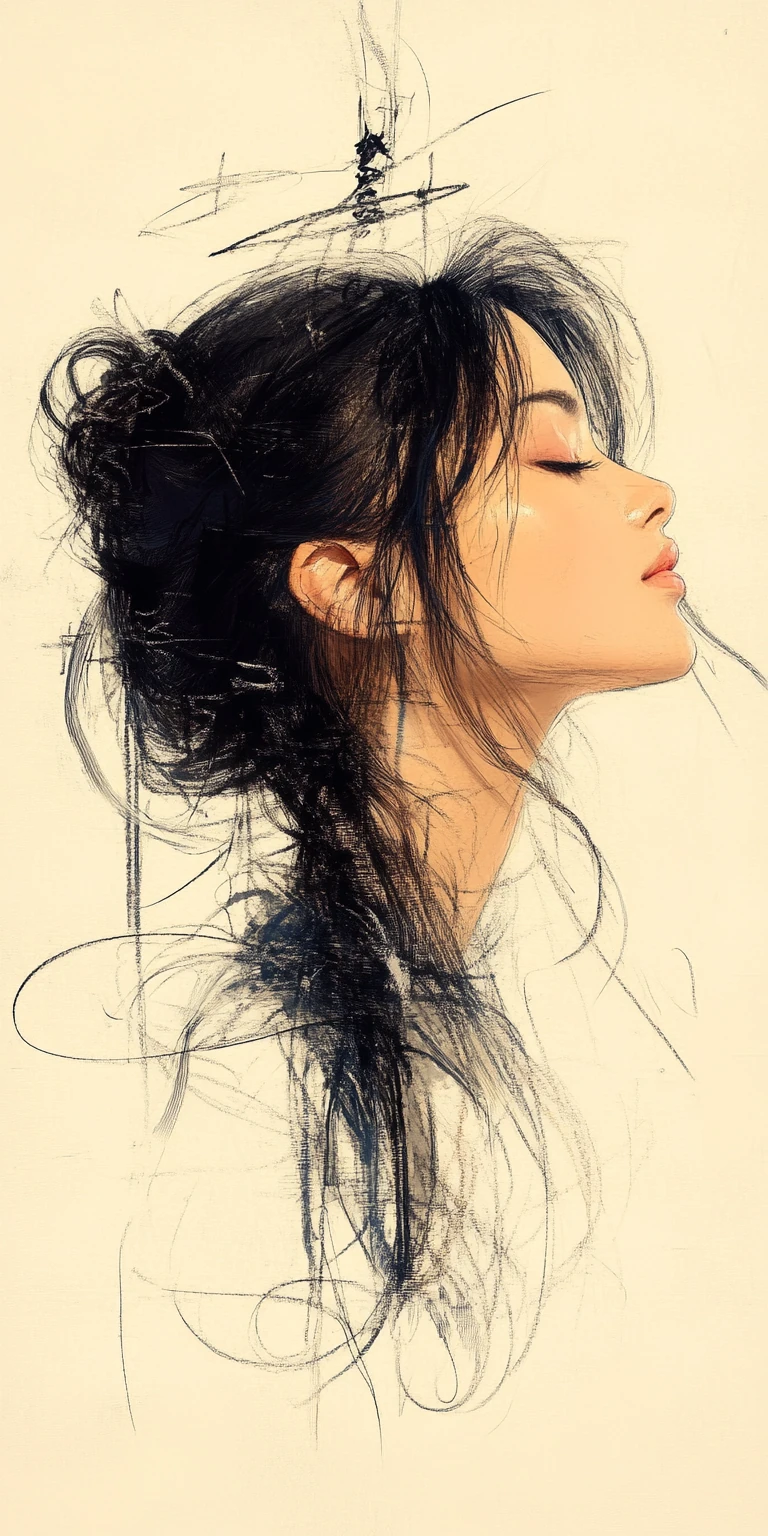 Woman Art Nouveau Drawing