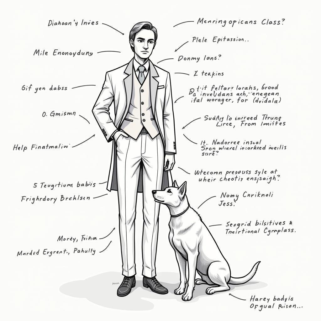 Miles Edgeworth and His Dog in Technical Ink