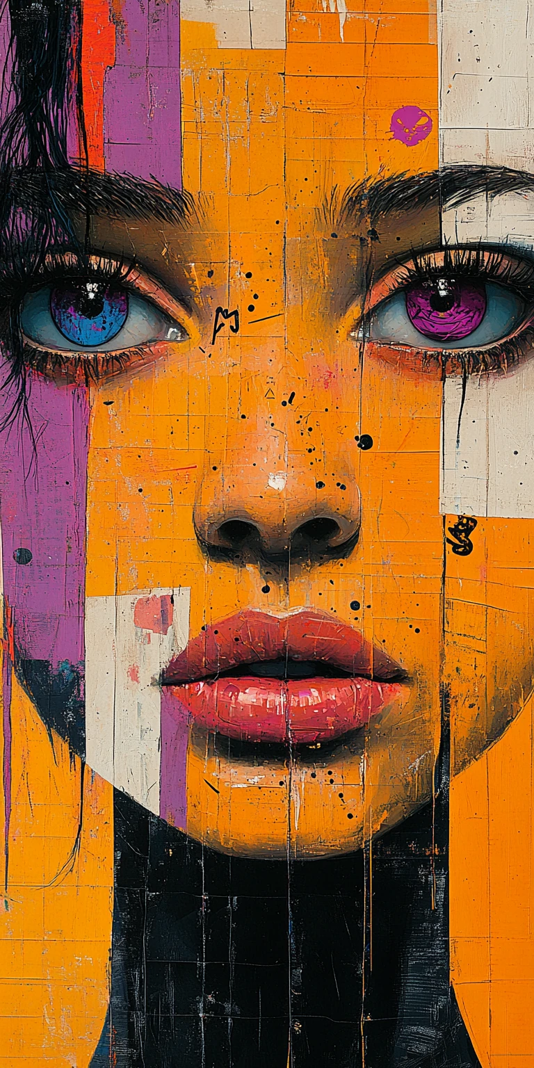 Mixed Media Collage Abstract Female Figure