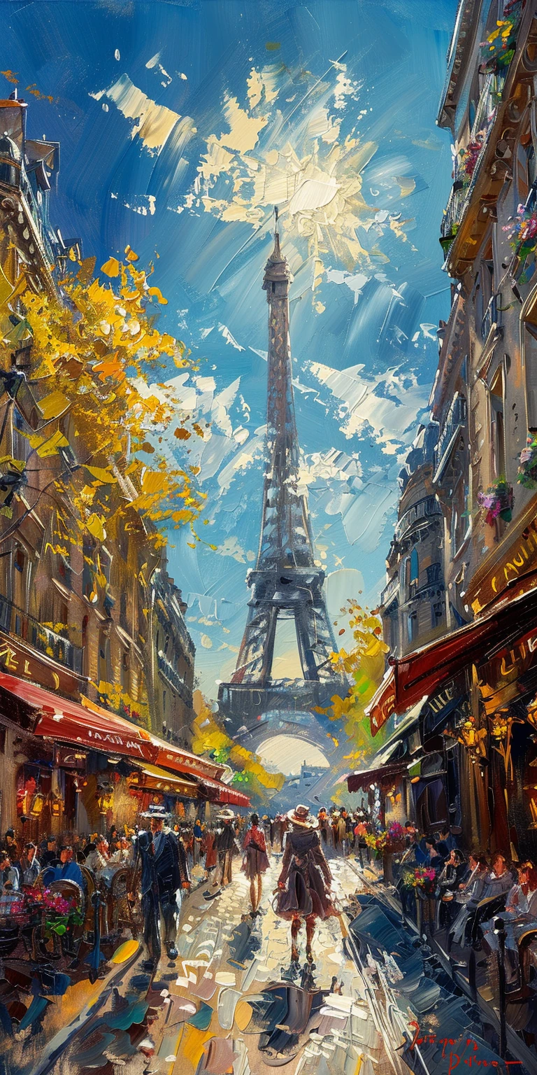 Paris Impressionist Oil Painting Sunny Day