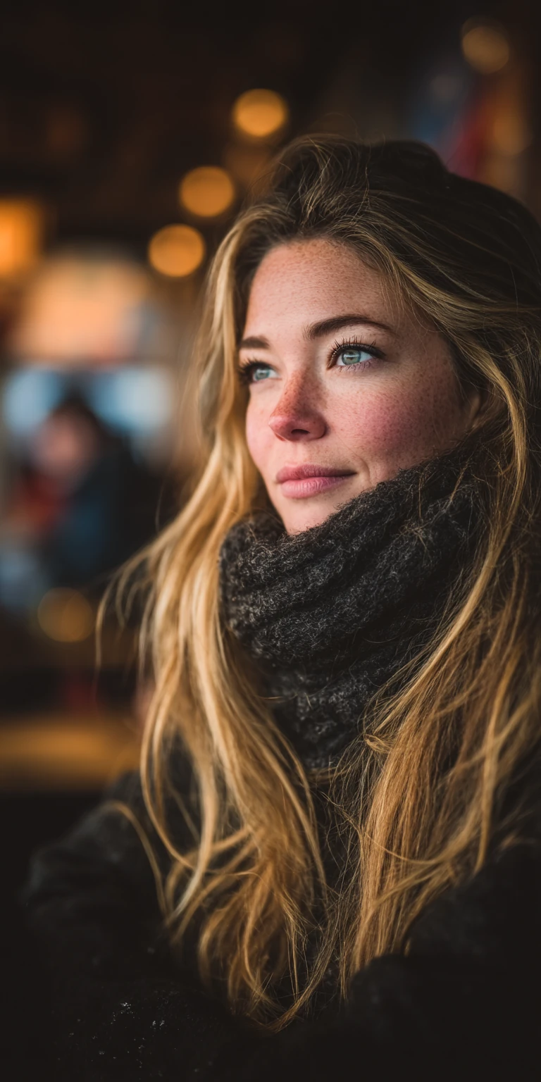 Blonde Woman Atmospheric Lighting Portrait
