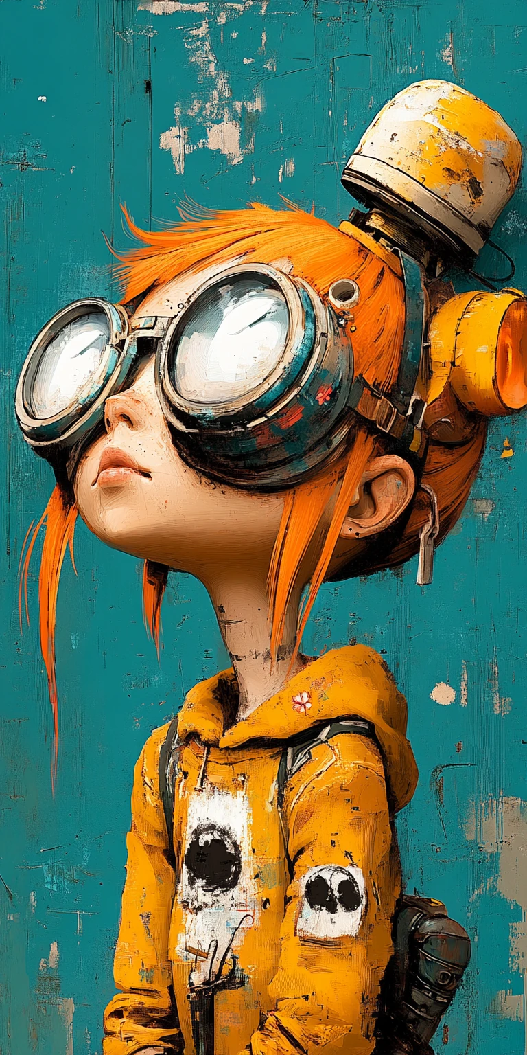 Orange Hair Girl Futuristic Digital Art