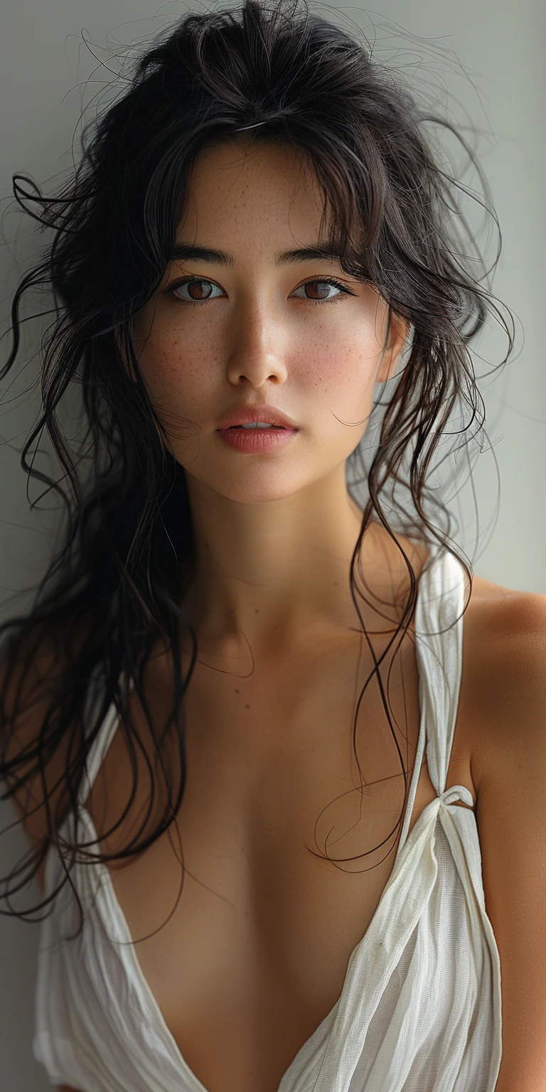 Japanese Model White Background Studio Portrait