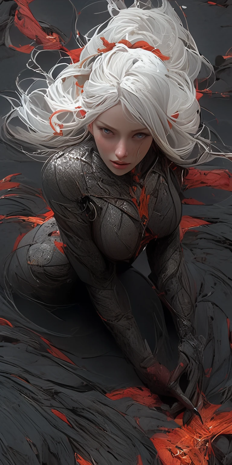 Metawoman Lava White Hair Red Eyes