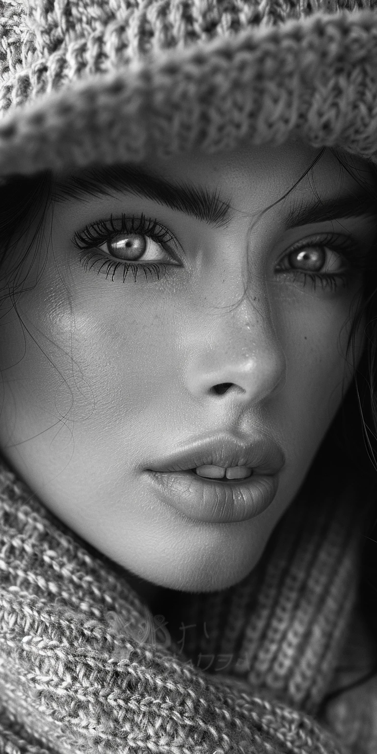 Fashion Model Black White Portrait Photography