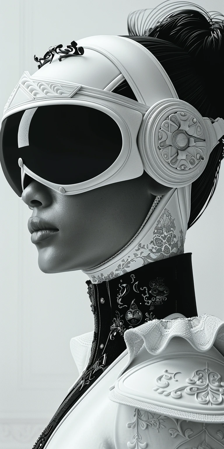Woman Futuristic Robotic Head Gear
