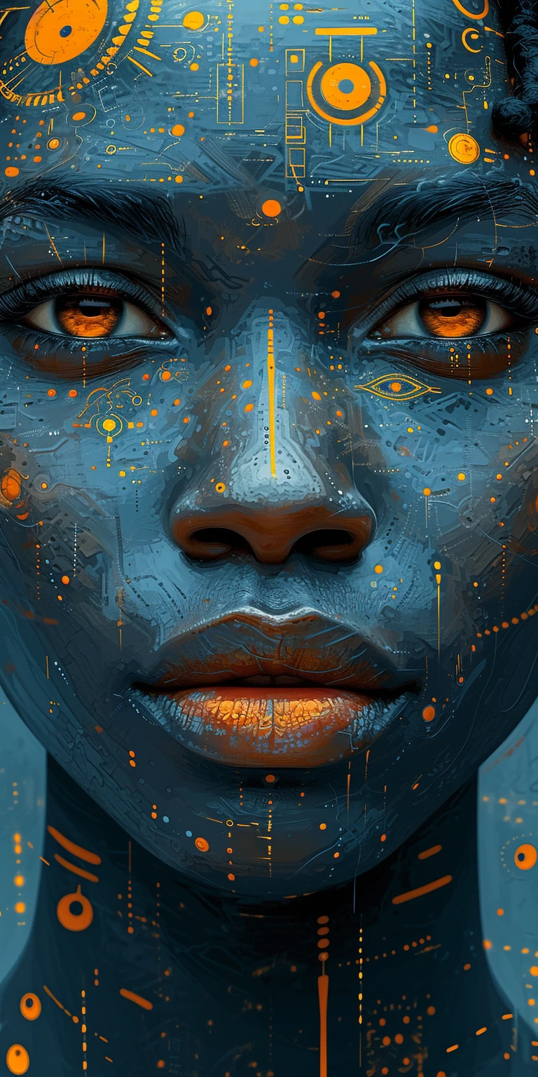 Female Face Afrofuturism Poster Art