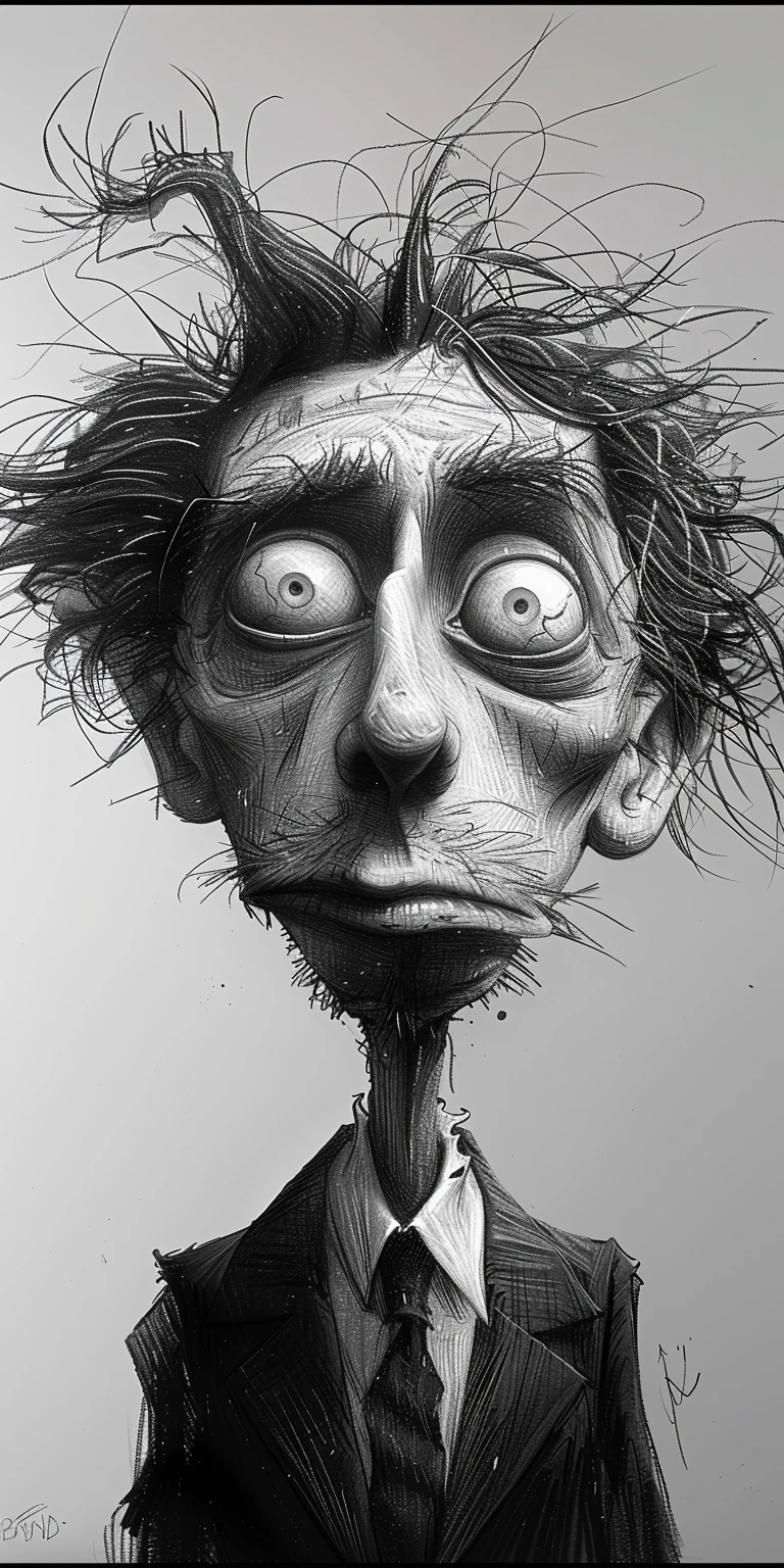 Cartoon Man Tim Burton Sketch