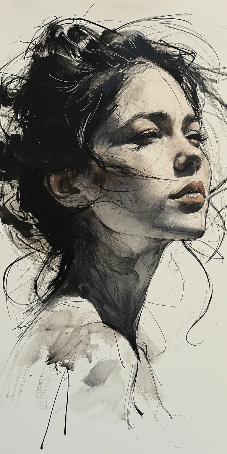 Woman Minimalist Abstract Sketch