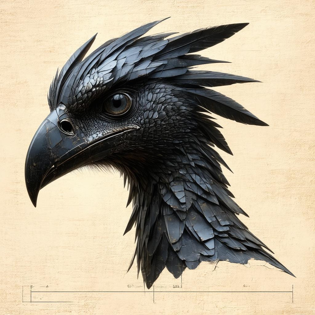 Darkiron Archaeopteryx in Precise Scientific Illustration
