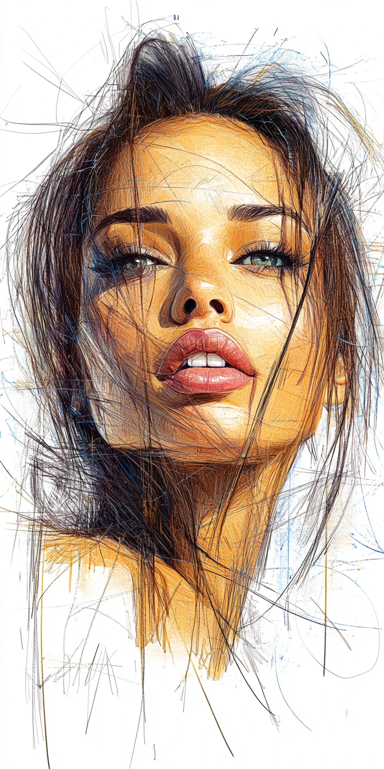 Woman Face Sketch Expressive Portraits