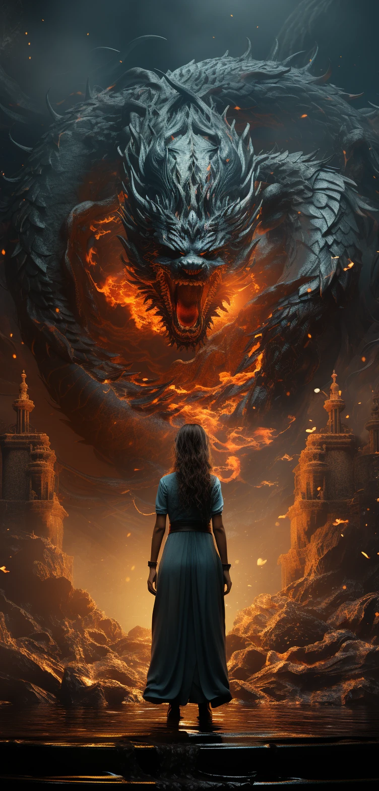 Lady Dragon Water Gongbi Style