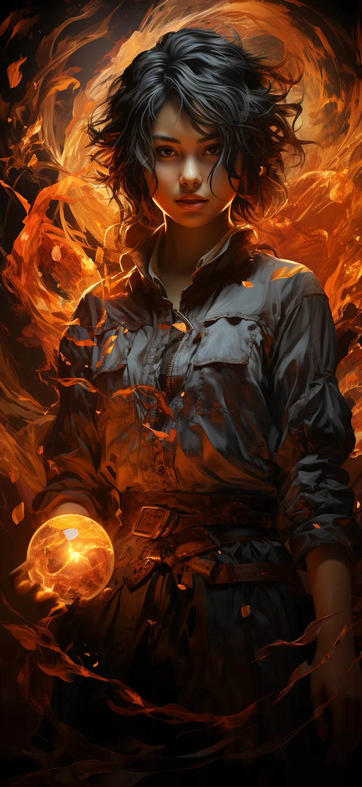 Anime Character Fire Jumping