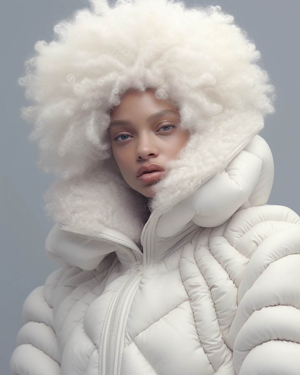 Afro Model White Hair Jacket