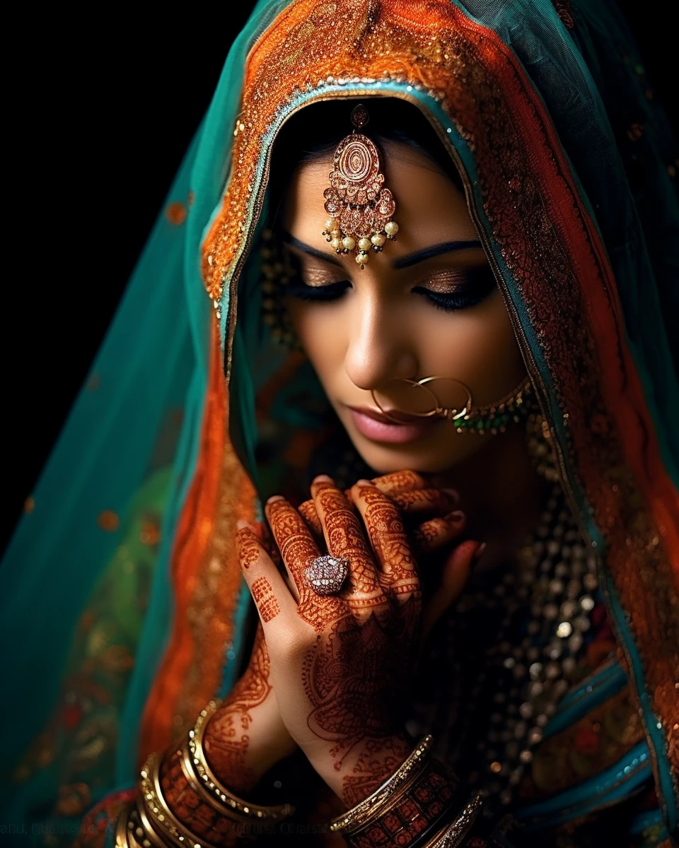 Indian Bride Henna Traditional