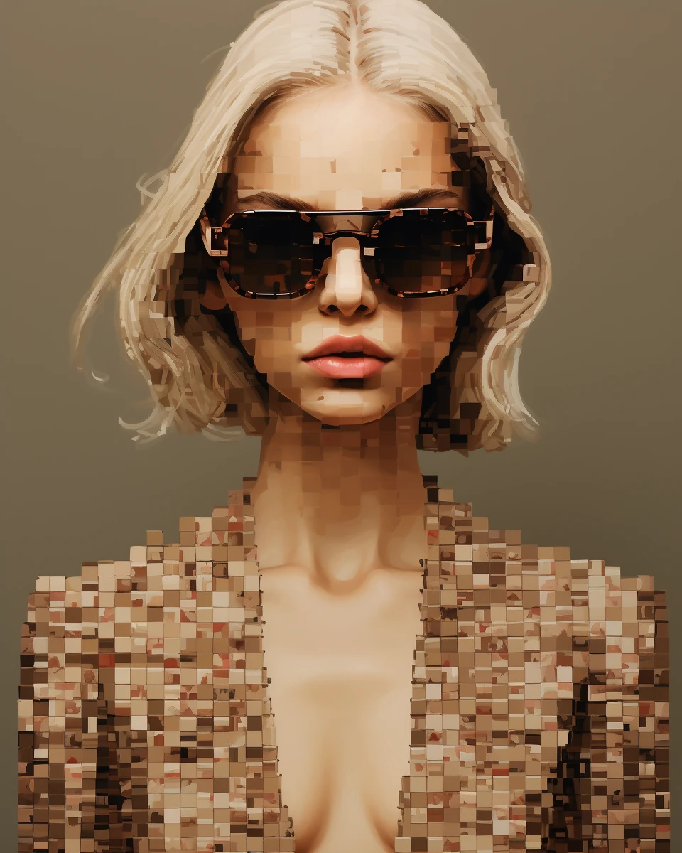 Broken Pixels Vogue Portrait