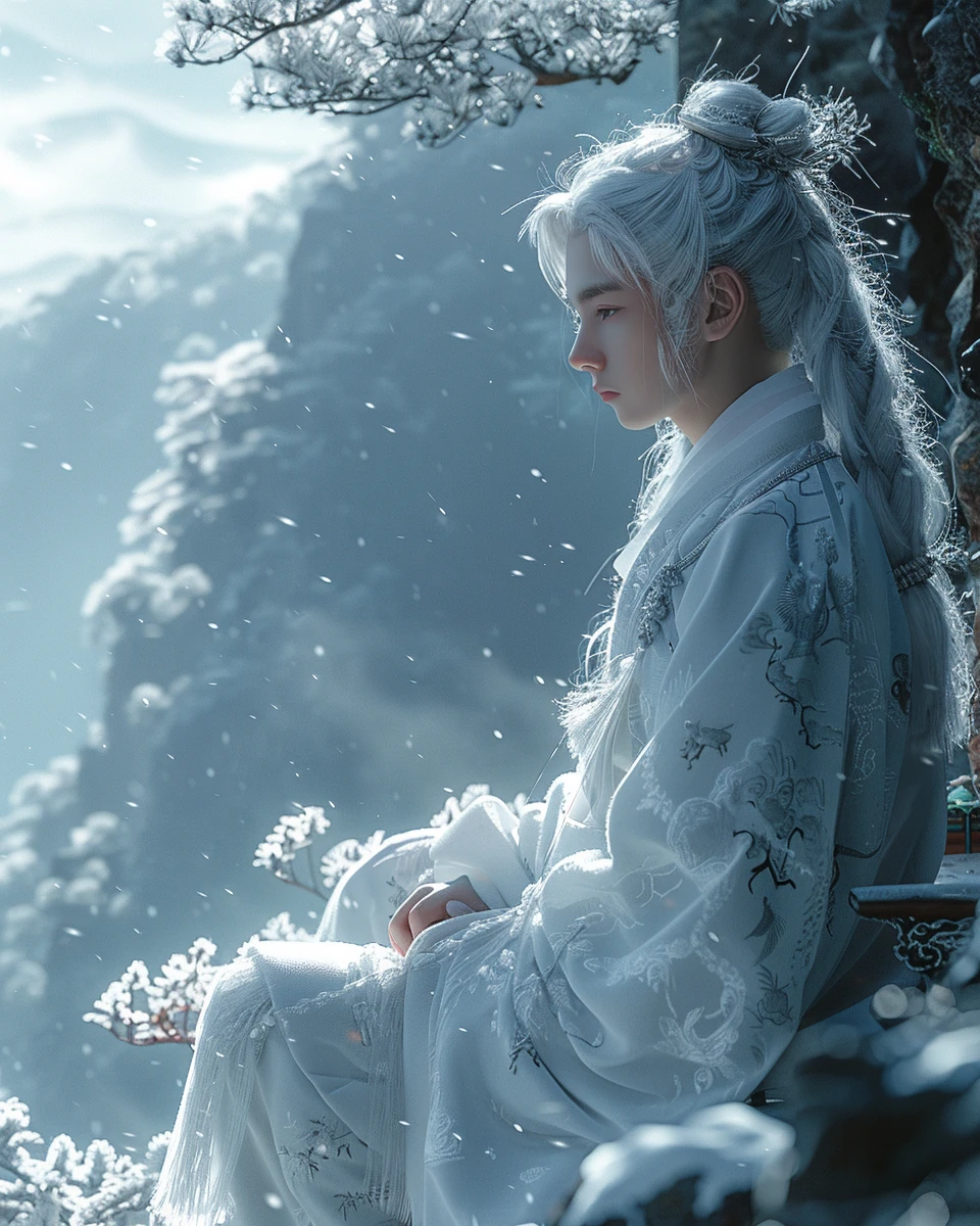 Chinese Boy White Hair