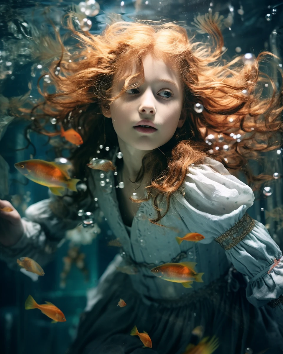 Girl Water Baroque Underwater