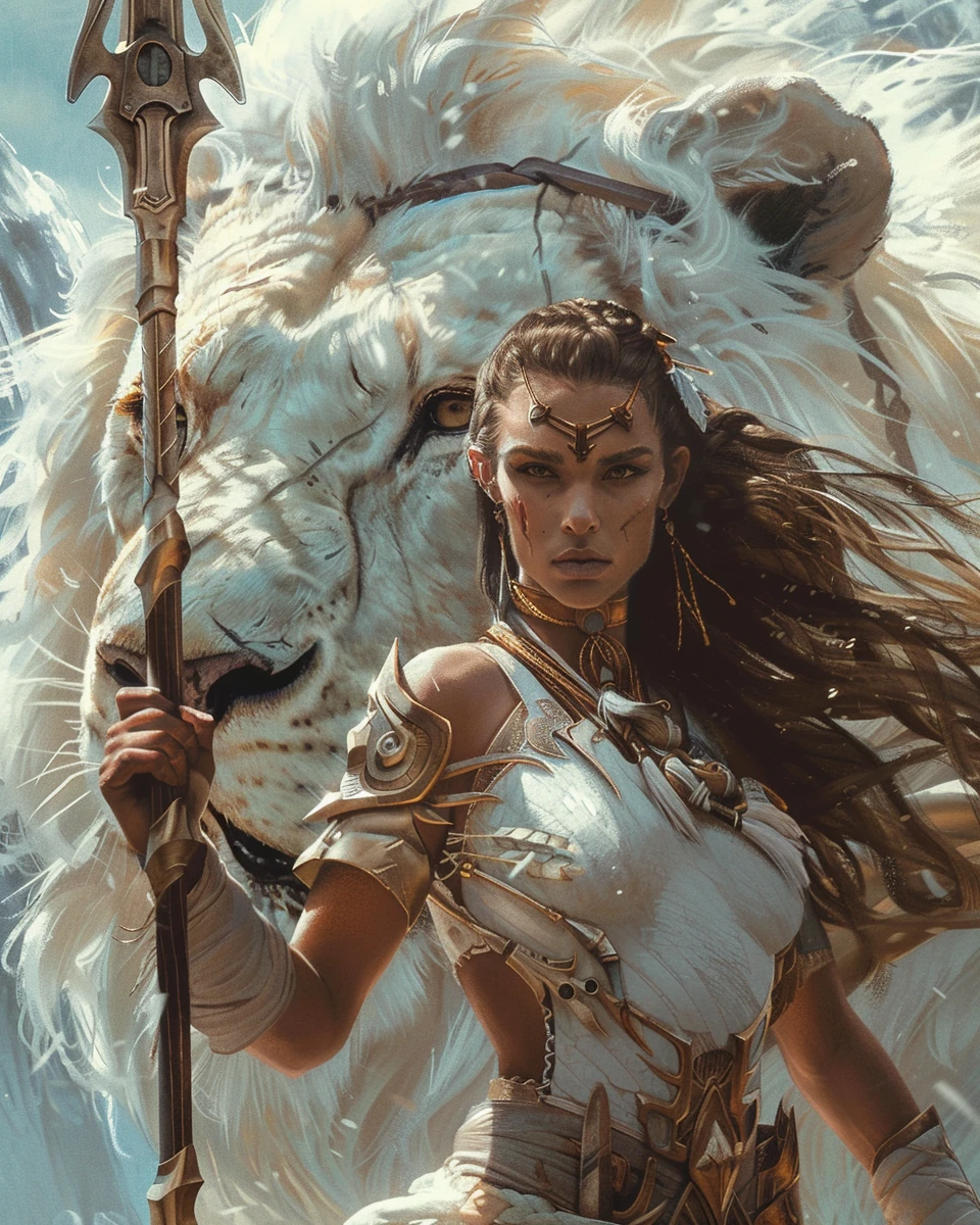 Female Warrior White Lion