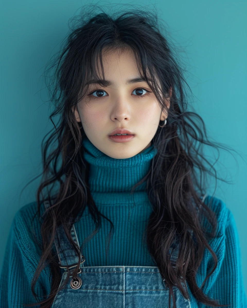 Girl Overalls Minimalist Beauty
