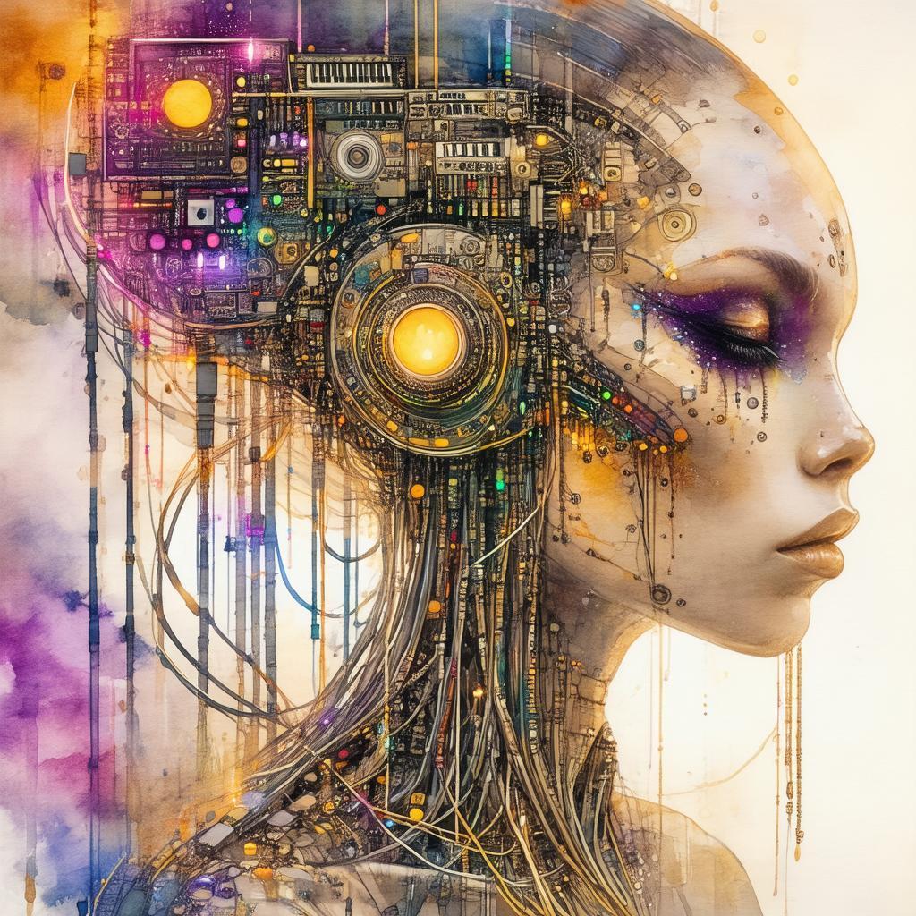 Alien Tribal Goddess Wired With Synthesizer Parts