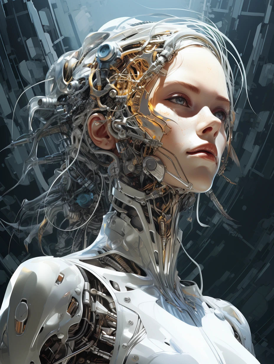 Robotic Skeleton Character Portrait