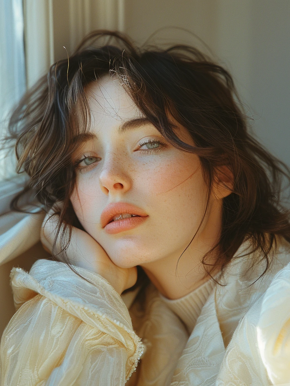 Woman White Jacket Portrait