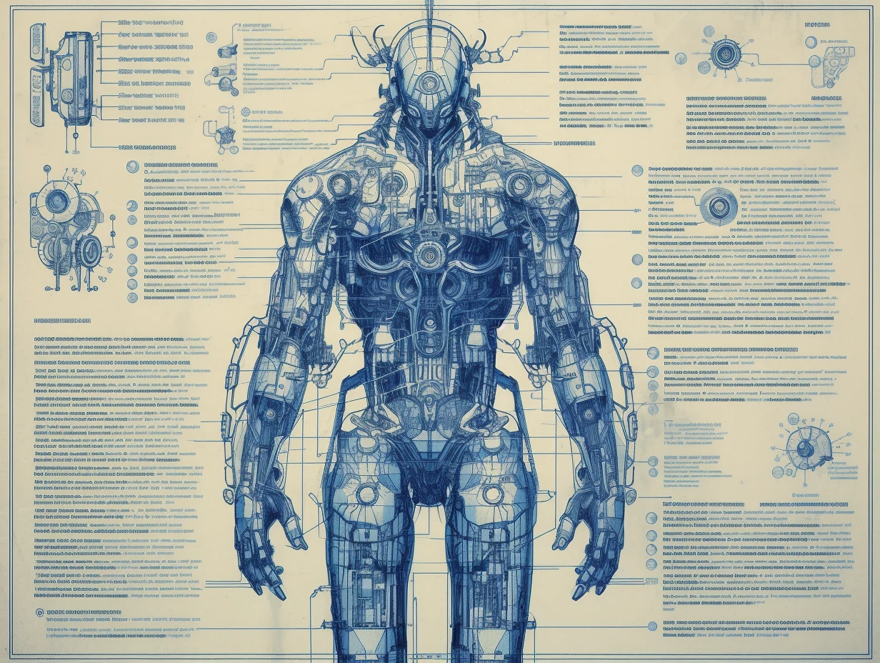 Artificial Man Blueprint Portrait