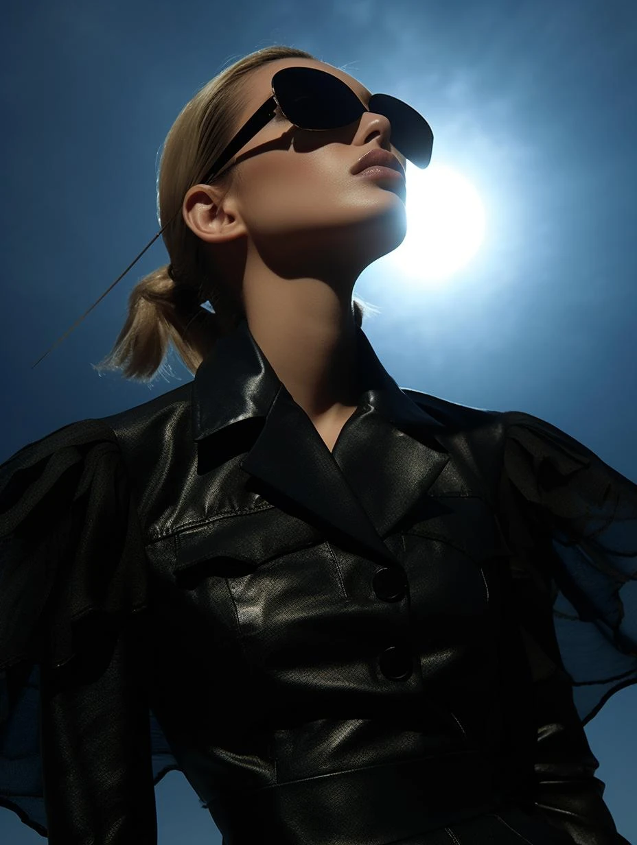 Woman Black Dress Eclipse
