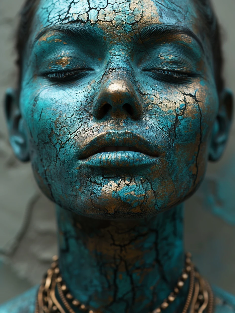 Woman Metallic Portrait Jewelry