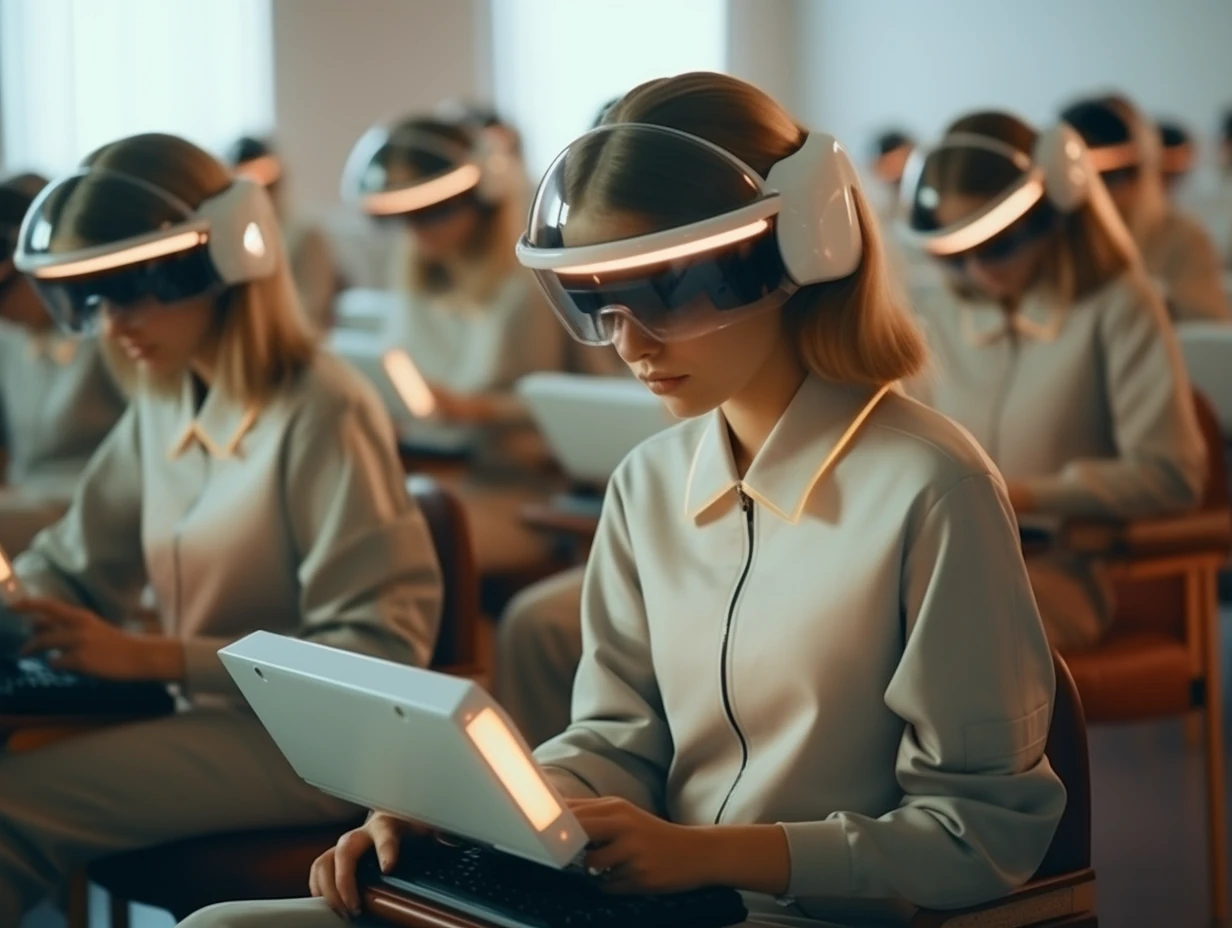 Students Classroom Futuristic Device
