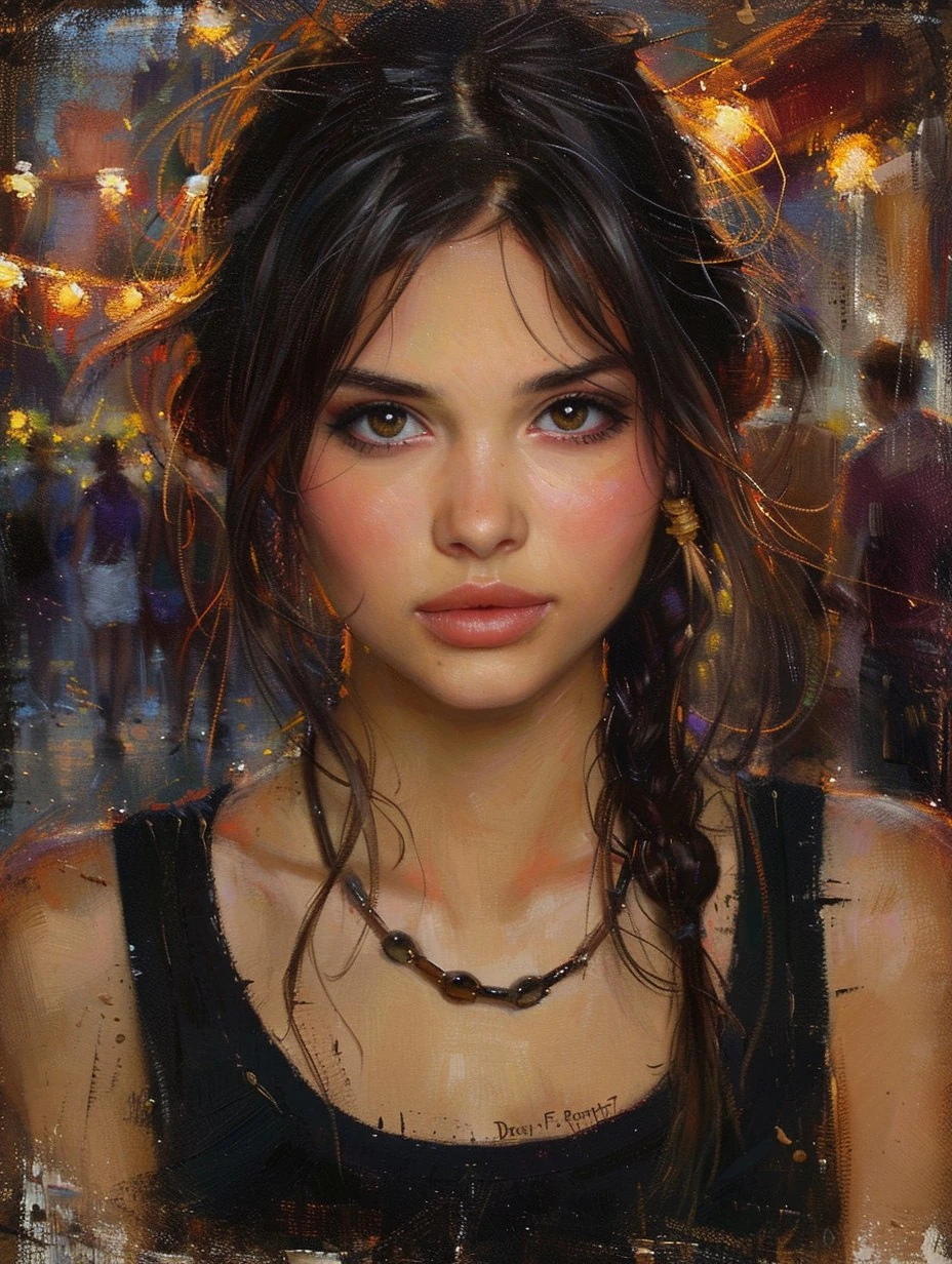 Oil Painting Woman Mistic