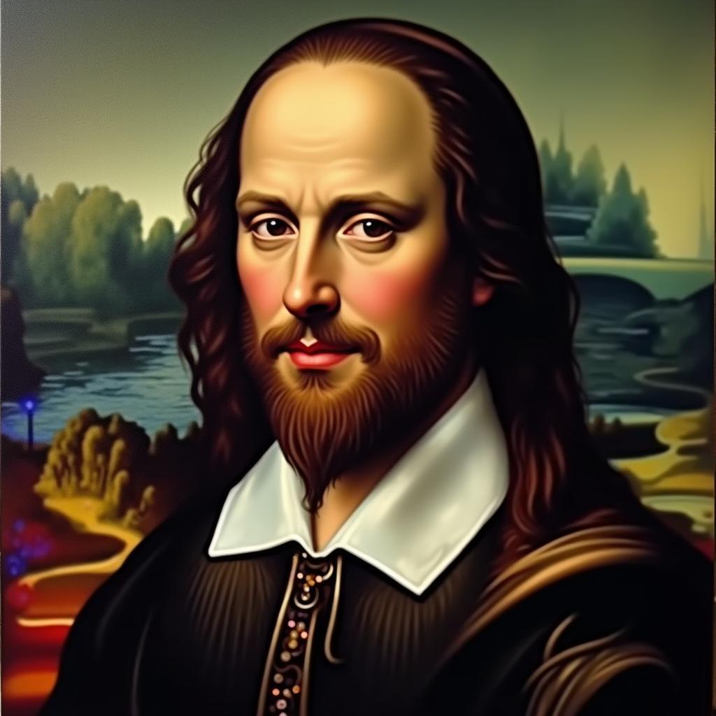 Shakespeare Posed as the Mona Lisa