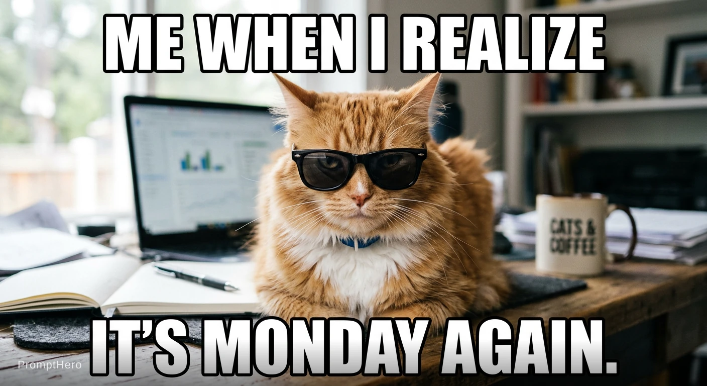 Cat Sunglasses Mondays Meme