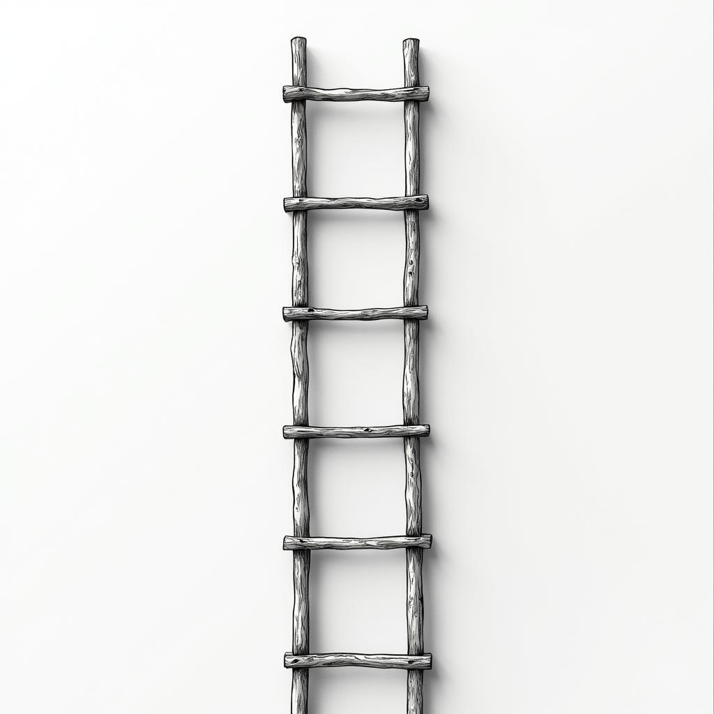 Meticulous Manga Ladder Against Minimalist Monochrome